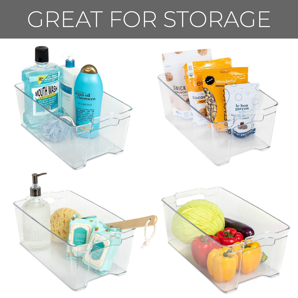 Tall Stackable Refrigerator Bin with Handle - 8 x 15 Inch